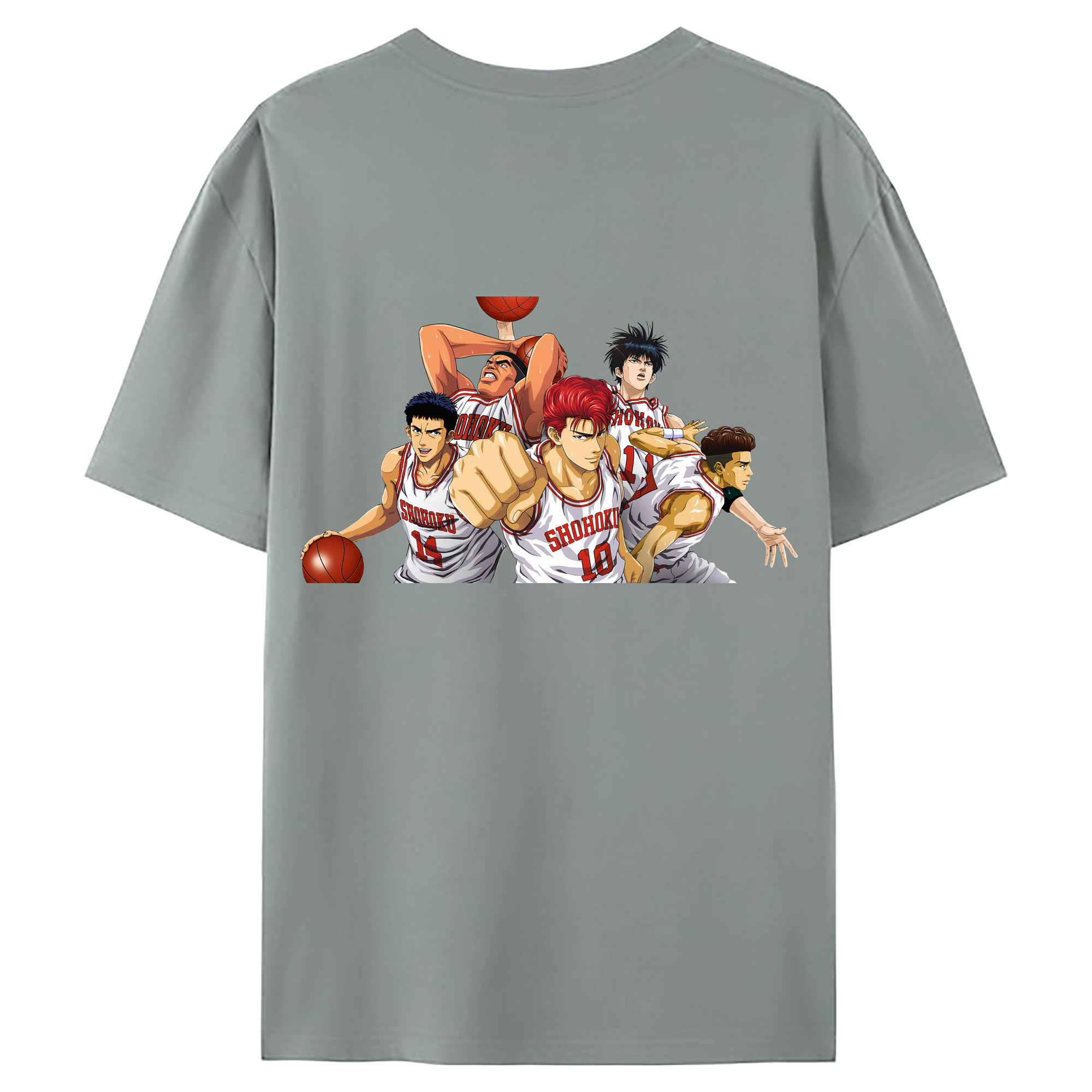 （画像用） SLAM DUNK／スラムダンク 綿100％ メンズ半袖Tシャツ（バックプリント） 通気性